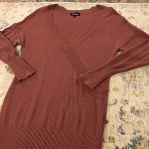 Express Sweater Dress Womens Size Small V Neck Long Sleeves Stretch